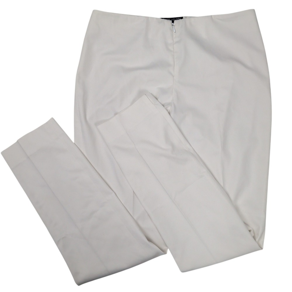 Peace of Cloth White‎ Slim Straight Leg Dress Pants Women's 8 Office Wear